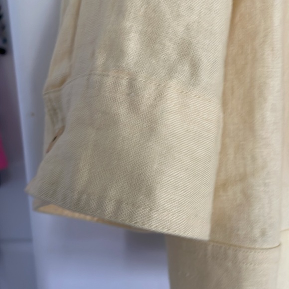 Issac Mizrahi Light Yellow Cotton Linen Button-Up Jacket size 22W - Picture 5 of 6